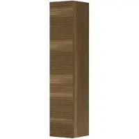 Ink Hoge Kast Hoge Kast 1 Deur Greeploos Horizontaal Gefreesd Massief Eiken - Massief Eiken Aqua - 360x370x1690 Mm (bxdxh) - Badkamermeubels, Kolom