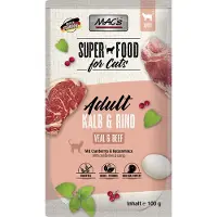 Mac'S Mac’s Kattenvoer Natvoer Maaltijdzakjes - Kalf en Rund - 12 x 100g