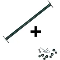 Hermic Duikelstangen 1250 mm groen gepoedercoat plus bevestigingsset