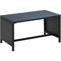 vidaXL Salontafel 70x40x38 cm poly rattan zwart