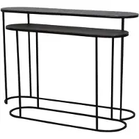 Light & Living Side table ovaal S/2 max 118x28x80 cm BOCOV antiek lood-zwar