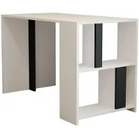 Skye Decor , Lima - Wit, Anthraciet, Bureau, Wit, 100% melaminecoating op spaanplaat, 120 x 60 x 75,4 cm