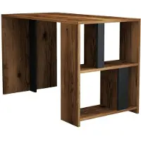 Skye Decor , Lima - Walnoot, Anthraciet, Bureau, Walnootfineer, 100% melaminecoating, 120 x 60 x 75,4 cm