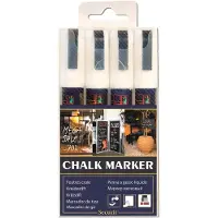Securit krijtmarker medium wit, blister met 4 stuks