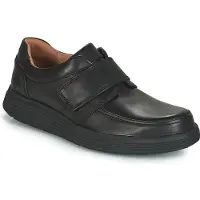 Clarks Clarksvoor mannen. 26136986 Leren schoenen Un Abode Strap Loafer zwart (42), Leer, Plat, Klittenband, Casual
