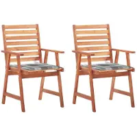 vidaXL Tuinstoelen 2 st met kussens massief acaciahout