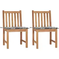 vidaXL Tuinstoelen 2 st met kussens massief teakhout