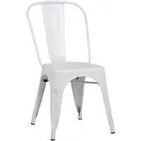HorecaTraders Stapelstoel Tolix | Staal | Wit | 4 stuks