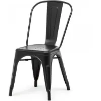 HorecaTraders Stapelstoel Tolix | Staal | Zwart | 4 stuks