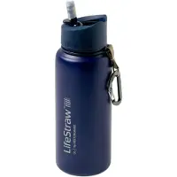 LifeStraw Stainless Steel Water Filter Bottle Go 750ml Blauw