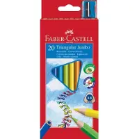 Faber-Castell kleurpotloden - Jumbo - driekantig - etui à 20 stuks - met puntenslijper - FC-116520