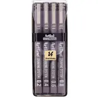 Paagman Fineliner Drawing System etui van 4 stuks: 0,2 - 0,4 - 0,6 en 0,8 mm