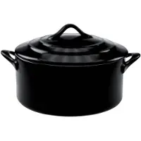 COSY&TRENDY Cosy & Trendy Black Ovenschotel Met Deksel - Rond - 0.2L - Ø 10 cm x 5 cm