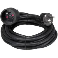 Perel Verlengkabel, H05VV-F 3G1.5, 5 m, 16 A/230 V, 3500 W, type E/F, voor binnen, pvc, zwart