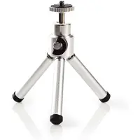 Nedis Statief | Maximaal draagvermogen: 0.8 kg | Minimale werkhoogte: 11 cm | Maximale werkhoogte: 14.5 cm | 1 Segment | Balhoofd | Inclusief reistas | ABS / Staal | Zilver