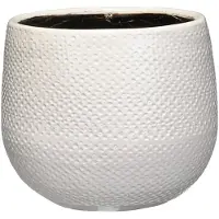 Mica Decorations Gabriel Bloempot - H14 x Ø16 cm - Keramiek - Wit