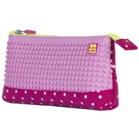 PIXIE CREW , grote etui, fuchsia met witte stipjes