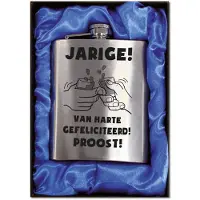Benza Zakfles - Heupfles met Schroefdop - RVS - Voor de jarige (inhoud 210 ml)