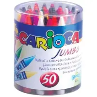 Carioca waskrijt Wax Maxi, plastic pot met 50 stuks in geassorteerde kleuren