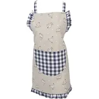 Clayre & Eef Keukenschort Kinderen 48*56 Cm Blauw Katoen Bbq Schort