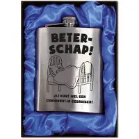 Benza Zakfles - Heupfles met Schroefdop - RVS - Beterschap (inhoud 210 ml)
