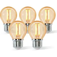 Aigostar LED Filament G45 4W - E27 fitting - 2200K - Set van 5 stuks