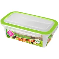 Hega hogar 3x Voorraad/vershoudbakjes 0,75 Liter Transparant/groen Plastic - Vershoudbakjes