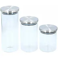 Alpina Set van 3x stuks glazen snoepjes / pasta potten - Voorraadpot