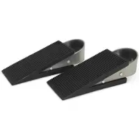 Benson Deurstopper - 2-delig - RVS - Zwart - Deurklem - Deurvastzetter - Deurbuffer - Rubber