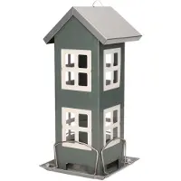 Pro Garden 1x Vogel voederhuisjes voor in de tuin grijs 27 cm - Vogelvoederhuisjes