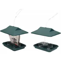 Pro Garden 2x Vogel voederhuisjes voor in de tuin 23 cm - Vogelvoederhuisjes