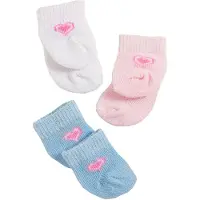Heless Poppensokken 3 Paar 28-35 Cm Roze, Wit, Blauw