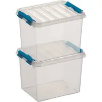 Sunware 2x Kunststof stapelbare opbergbak 3 liter 20 x 15 x 14 cm - Opbergbox