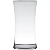 Hakbijl Glass Luxe stijlvolle bloemenvaas/bloemenvazen 30 x 15 cm transparant glas - Vazen