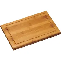 Merkloos 1x Rechthoekige dikke bamboe houten snijplanken 28 x 38 cm - Snijplanken