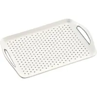 Kesper 1x Witte dienbladen met anti-slip afwerking 32 x 45 cm - Dienbladen
