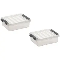 Sunware 3x stuks kunststof stapelbare opbergbakken 1 liter 20 x 15 x 6 cm - Opbergbox
