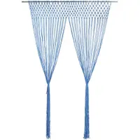 vidaXL Gordijn macramé 140x240 cm katoen blauw
