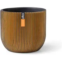 Capi Europe - Bloempot bol Groove Black & Gold - 8x6 - Goud - Opening Ø5.6 - Bloempot voor binnen - 5 jaar garantie - BGVGB131