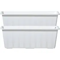 Prosperplast 2x Witte kunststof Agro plantenbakken/bloembakken 50 cm - Plantenbakken