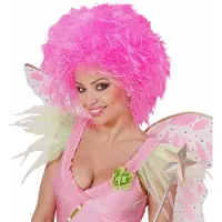 Merkloos Neon Roze Pruik Voor Dames - Verkleedpruiken