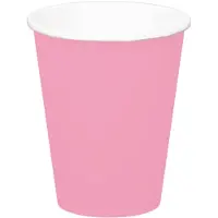 Folat 24x stuks drinkbekers van papier roze 350 ml - Feestbekertjes