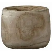Mica Decorations 1x Ronde houten plantenbakken/bloemenbakken 14.5 cm - Plantenpotten