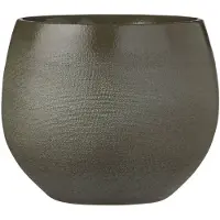 Mica Decorations Bloempot - donkergroen- keramiek - 18 x 15 cm - Plantenpotten