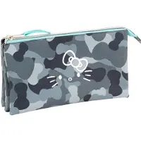 Safta Hello Kitty Camo Triple Pencil Case Grijs Man