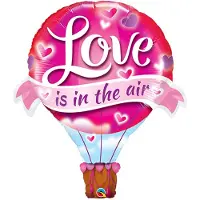 Folat Folieballon luchtballon love is in the air - Roze - 107cm