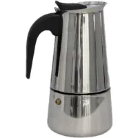 Gerimport moka/espresso koffiemaker voor 4 kopjes - Percolator - rvs - zilver - 16 cm - Percolators