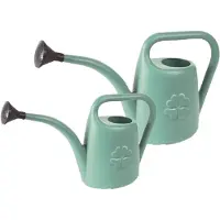 Prosperplast Combi-set kunststof bloemen/planten gieters met broeskop/sproeikop mintgroen 1.8 en 4,5 liter - Gieters