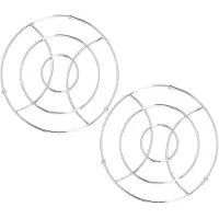 Cosy & Trendy Set van 2x stuks ronde pannen onderzetters van metaal/chroom 18 cm - Panonderzetters