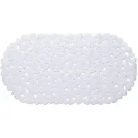 Wicotex Douchemat - ovaal - wit - steentjes - 68 x 35 cm - Badmatjes